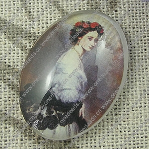 Glass Cabochons, Fashion accessories For settings,20x30mm, Sold by PC