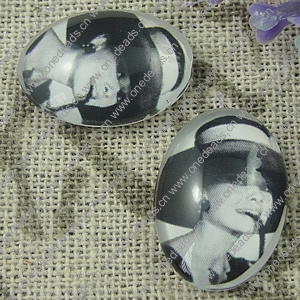 Glass Cabochons, Fashion accessories For settings,13x18mm, Sold by PC