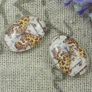 Glass Cabochons, Fashion accessories For settings, 30x40mm,Sold by PC