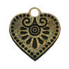 Zinc alloy Pendant, Fashion jewelry findings, Many colors for choice,Heart 17x15mm, Sold By Bag
