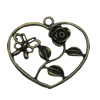 Zinc alloy Pendant, Fashion jewelry findings, Many colors for choice,Heart 48x54mm, Sold By PC