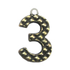 Zinc alloy Pendant, Fashion jewelry findings, Many colors for choice,Arabicnumerals 25x16mm, Sold By PC