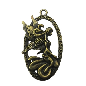 Pendant settings. Fashion Zinc Alloy Jewelry Findings. Angel 47x27mm, Sold by Bag  