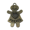 Zinc alloy Pendant, Fashion jewelry findings, Many colors for choice, People 39x24mm, Sold By Bag
