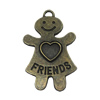 Zinc alloy Pendant, Fashion jewelry findings, Many colors for choice, People 39x24mm, Sold By Bag