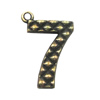 Zinc alloy Pendant, Fashion jewelry findings, Many colors for choice,Arabic numerals 25x11mm, Sold By Bag
