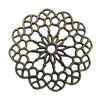 Brooch/Hairpin Head, Fashion Zinc Alloy Jewelry Findings. Flower 39mm Sold by Bag    
