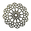 Brooch/Hairpin Head, Fashion Zinc Alloy Jewelry Findings. Flower 39mm Sold by Bag    