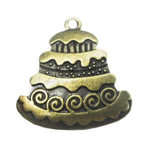 Zinc alloy Pendant, Fashion jewelry findings, Many colors for choice,Cake  34.5x32mm, Sold By Bag