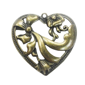 Zinc alloy Pendant, Fashion jewelry findings, Many colors for choice, Heart 54x55mm, Sold By Bag