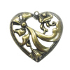 Zinc alloy Pendant, Fashion jewelry findings, Many colors for choice, Heart 54x55mm, Sold By Bag
