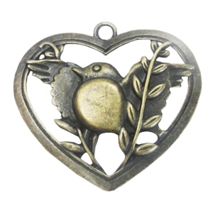Zinc alloy Pendant, Fashion jewelry findings, Many colors for choice, Heart 55x59mm, Sold By PC