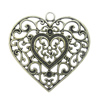 Zinc alloy Pendant, Fashion jewelry findings, Many colors for choice, Heart 56x57mm, Sold By PC

