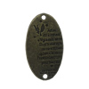 Connector. Fashion Zinc Alloy Jewelry Findings. Flat Oval 35x20mm. Sold by Bag 
