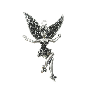 Pendant settings. Fashion Zinc Alloy Jewelry Findings. Angel 61x26mm, Sold by Bag  
