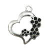 Pendant settings. Fashion Zinc Alloy Jewelry Findings. Heart 27x23mm, Sold by Bag  
