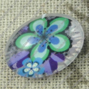 Glass Cabochons, Fashion accessories For settings, 30x40mm,Sold by PC