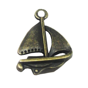 Pendant settings. Fashion Zinc Alloy Jewelry Findings. Boat 24x17mm, Sold by Bag  