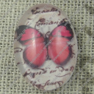 Glass Cabochons, Fashion accessories For settings,20x30mm, Sold by PC