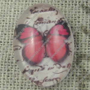 Glass Cabochons, Fashion accessories For settings,18x25mm, Sold by PC