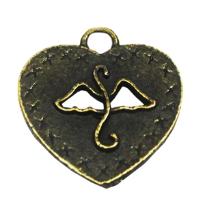 Zinc alloy Pendant, Fashion jewelry findings, Many colors for choice, Heart 19.5x17.5mm, Sold By Bag