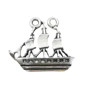 Zinc alloy Pendant, Fashion jewelry findings, Many colors for choice, Boat 21x25mm, Sold By Bag