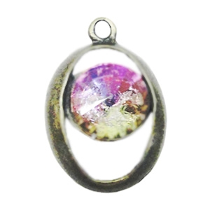 Zinc alloy Pendant, Fashion jewelry findings, Many colors for choice, Flat oval 28x16mm, Sold By Bag