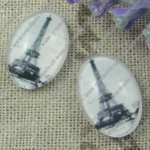 Glass Cabochons, Fashion accessories For settings, 30x40mm,Sold by PC