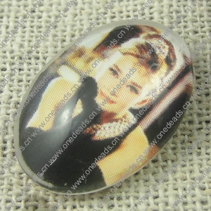 Glass Cabochons, Fashion accessories For settings,18x25mm, Sold by PC