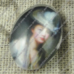 Glass Cabochons, Fashion accessories For settings,20x30mm, Sold by PC