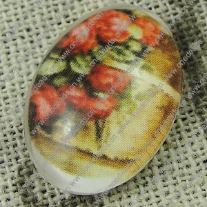 Glass Cabochons, Fashion accessories For settings,20x30mm, Sold by PC