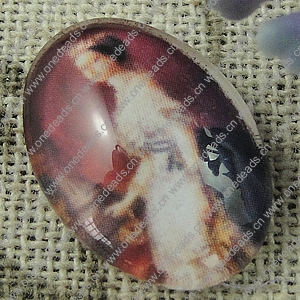 Glass Cabochons, Fashion accessories For settings, 30x40mm,Sold by PC