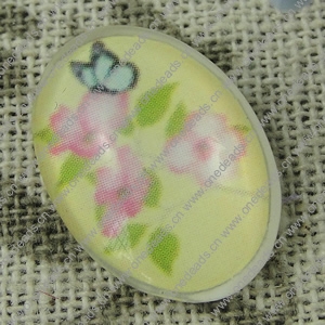 Glass Cabochons, Fashion accessories For settings, 30x40mm,Sold by PC