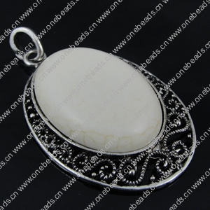 Pendant with Resin Cabochons. Fashion Zinc Alloy Jewelry Findings. 42x65mm. Sold by PC