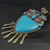 Pendant with Resin Cabochons. Fashion Zinc Alloy Jewelry Findings. 60x120mm. Sold by PC