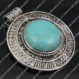 Pendant with Resin Cabochons. Fashion Zinc Alloy Jewelry Findings. 48x56mm. Sold by PC