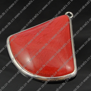 Pendant with Resin Cabochons. Fashion Zinc Alloy Jewelry Findings. 69x80mm. Sold by PC