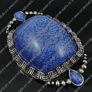 Pendant with Resin Cabochons. Fashion Zinc Alloy Jewelry Findings. 76x50mm. Sold by PC