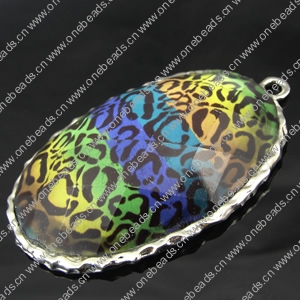 Pendant with Resin Cabochons. Fashion Zinc Alloy Jewelry Findings. 37x42mm. Sold by PC