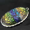 Pendant with Resin Cabochons. Fashion Zinc Alloy Jewelry Findings. 37x42mm. Sold by PC