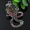 Crystal Zinc alloy Pendant, Fashion jewelry findings, Many colors for choice, Animal 68x40mm, Sold By PC