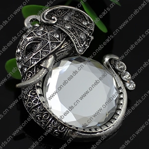 Crystal Zinc alloy Pendant, Fashion jewelry findings, Many colors for choice, Animal 45x58mm, Sold By PC