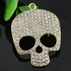 Crystal Zinc alloy Pendant, Fashion jewelry findings, Many colors for choice, Skeleton 53x39mm, Sold By PC
