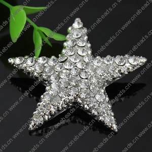 Crystal Zinc alloy Pendant, Fashion jewelry findings, Many colors for choice, Star 51x51mm, Sold By PC