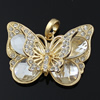 Crystal Zinc alloy Pendant, Fashion jewelry findings, Many colors for choice, Animal 45x50mm, Sold By PC
