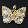 Crystal Zinc alloy Pendant, Fashion jewelry findings, Many colors for choice, Animal 45x50mm, Sold By PC