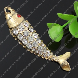 Crystal Zinc alloy Pendant, Fashion jewelry findings, Many colors for choice, Animal 69x17mm, Sold By PC