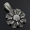 Crystal Zinc alloy Pendant, Fashion jewelry findings, Many colors for choice, Flower 53x72mm, Sold By PC
