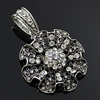 Crystal Zinc alloy Pendant, Fashion jewelry findings, Many colors for choice, Flower 53x72mm, Sold By PC