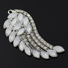 Crystal Zinc alloy Pendant, Fashion jewelry findings, Many colors for choice, wing 70x31mm, Sold By PC
